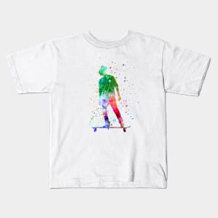 Man skateboard in watercolor Kids T-Shirt